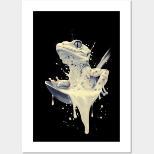 Crested Gecko in a Ladle Posters and Art